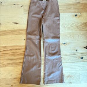Aritzia Wilfred Melina Brown Vegan Leather Pants